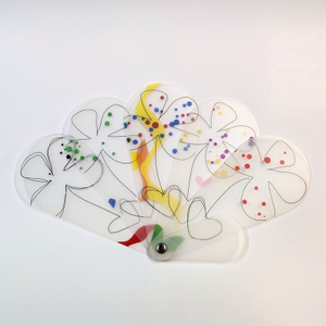 FAN8-TP幸运草客制化透明水滴造型扇子