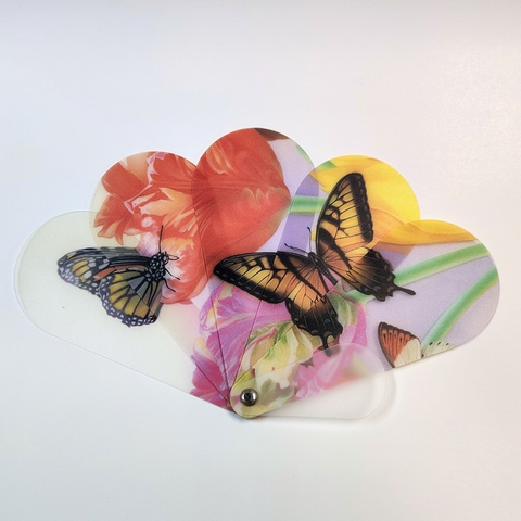 客製化水滴扇子FAN8-TP蝴蝶